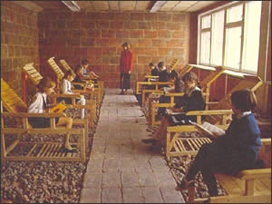 A peculiar class-room for a common lesson: children breath the fresh air enriched with Ural salt